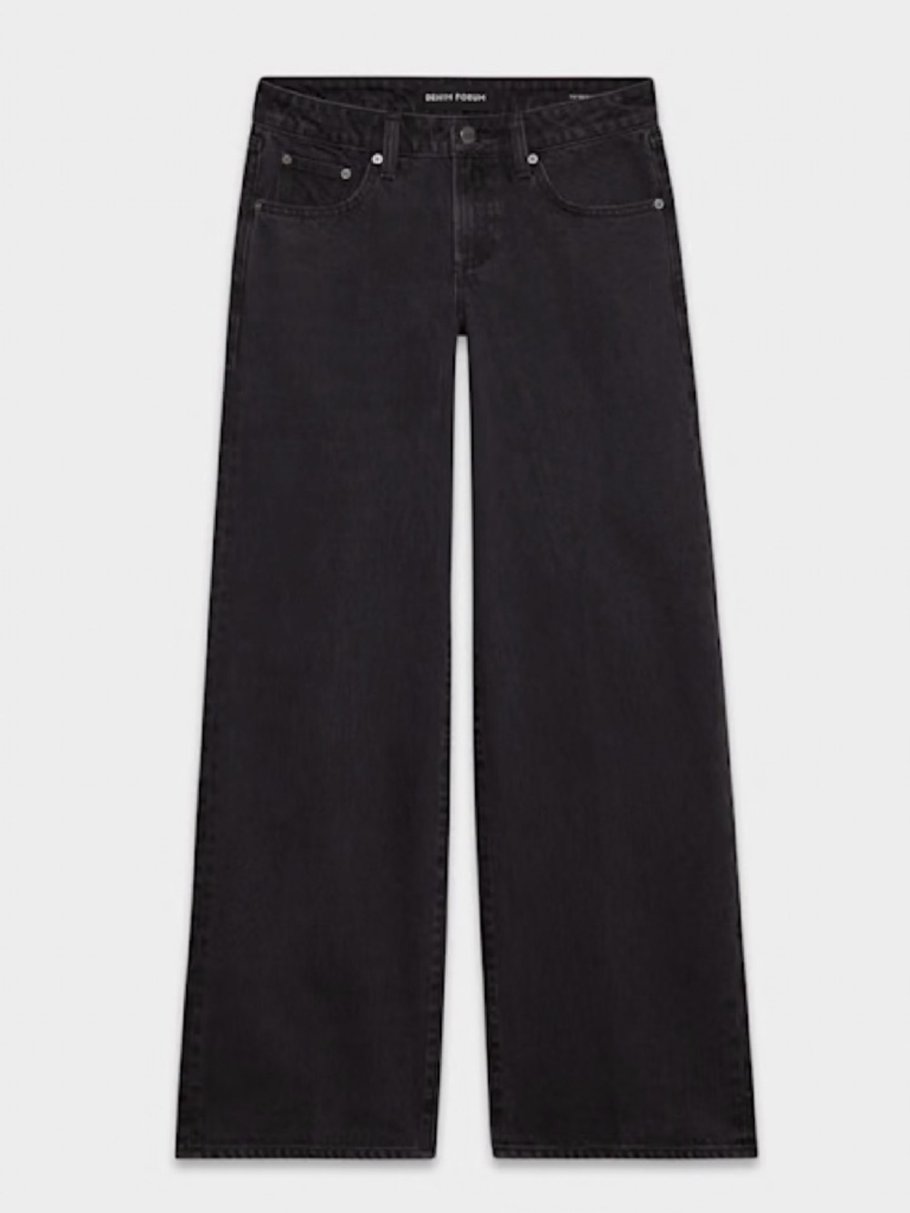 Denim Forum Black Wide-Leg Jeans